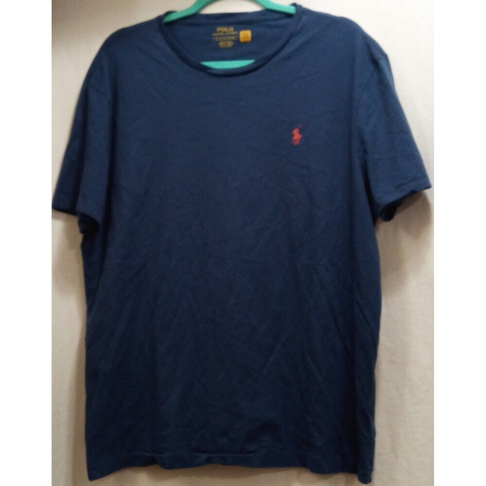 RALPH LAUREN POLO T-SHIRT TAGLESS CREW NECK PONY SHORT SLEEVE BLUE PINK PONY XL